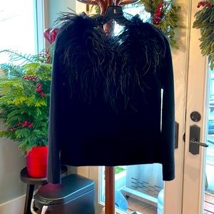 Vintage Lauren Ralph Lauren Large FESTIVE sweater - feather all around the neck